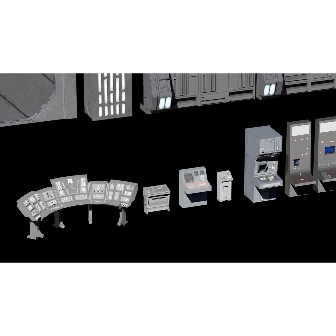 Star Wars Galactic Empire 3D Model – Low Poly Vehicle Kitbash, FBX, OBJ, Blender - View 9