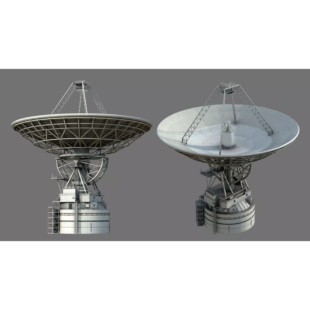 Deep Space Network Antenna 3D Model – Low Poly PBR Game Asset, FBX - View 2