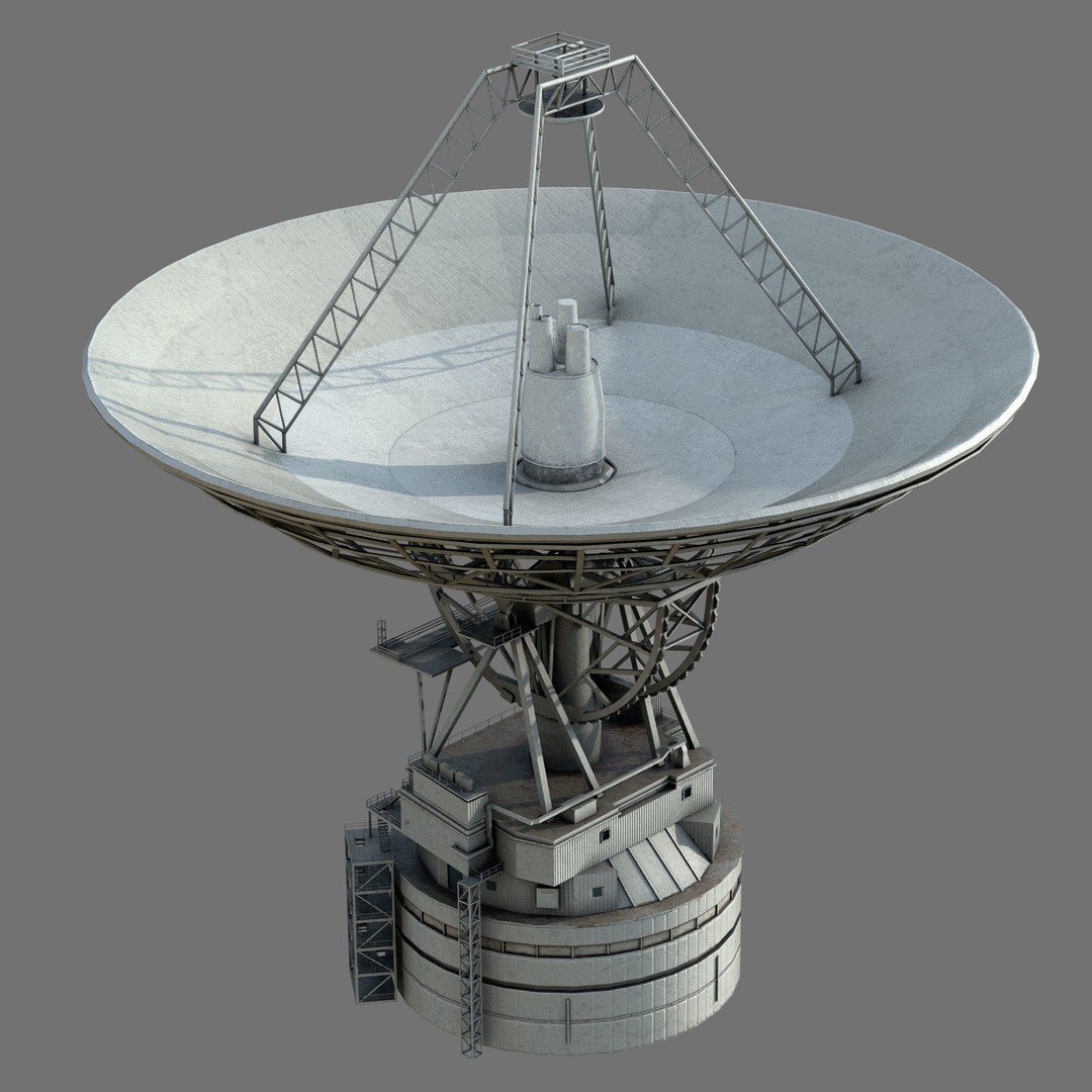 Deep Space Network Antenna 3D Model – Low Poly PBR Game Asset, FBX - View 3