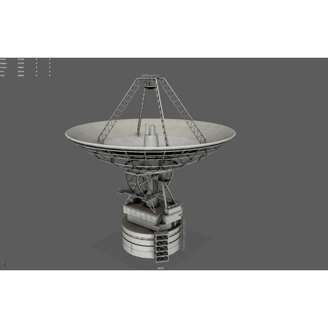 Deep Space Network Antenna 3D Model – Low Poly PBR Game Asset, FBX - View 4