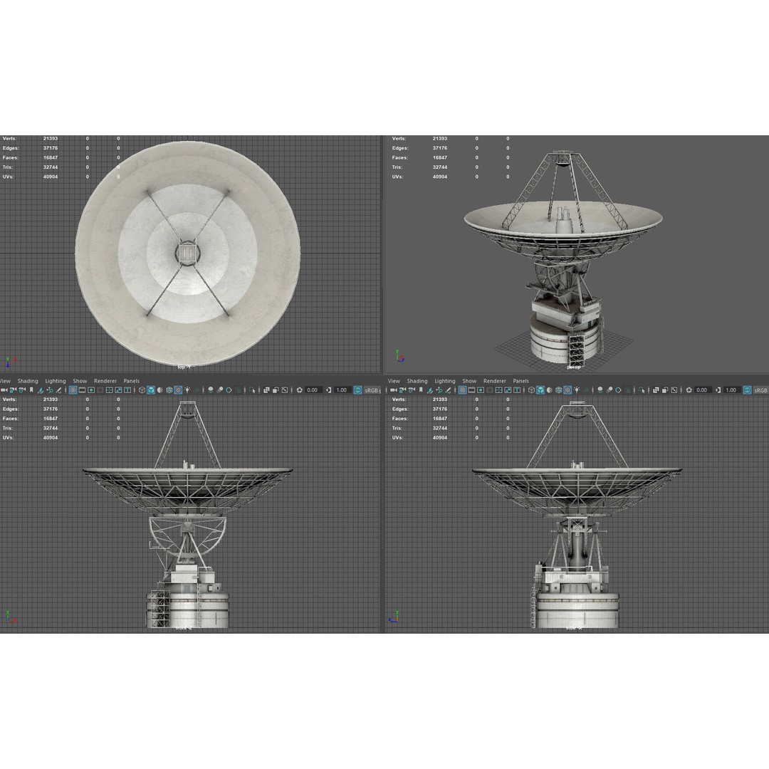 Deep Space Network Antenna 3D Model – Low Poly PBR Game Asset, FBX - View 7