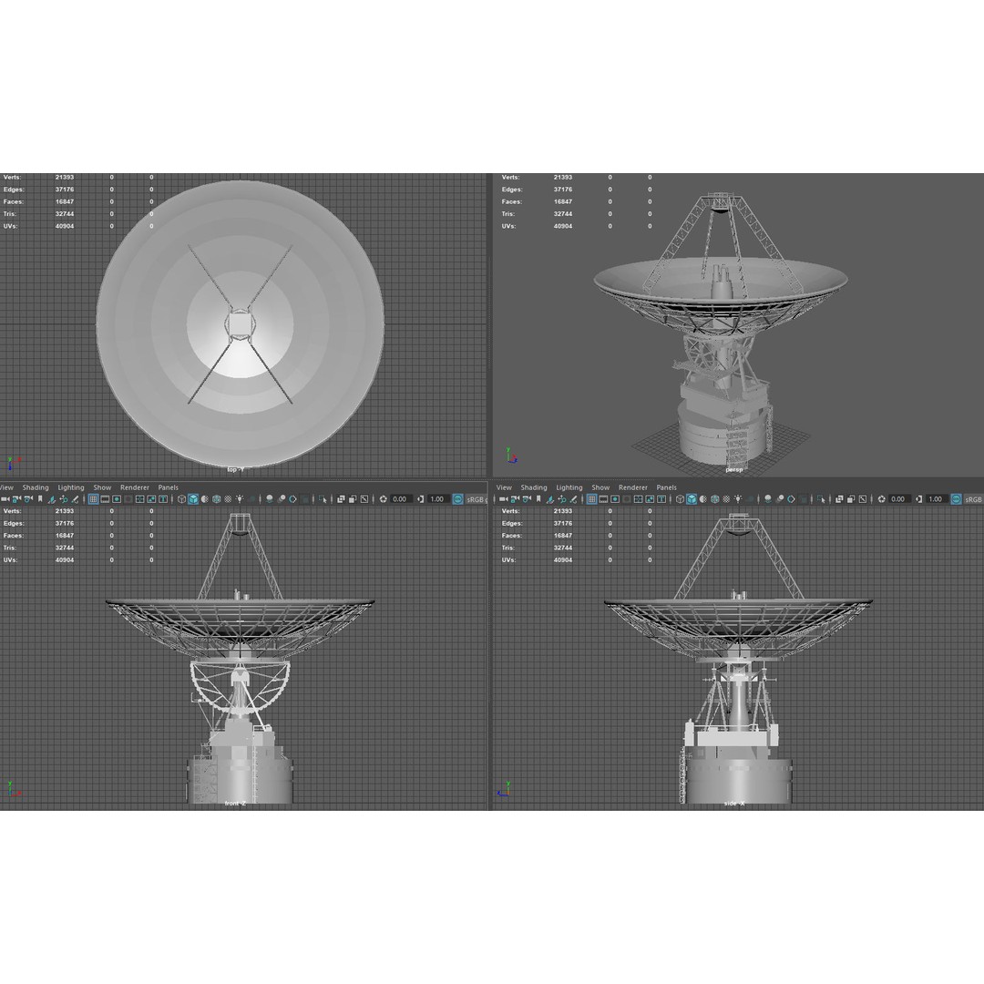 Deep Space Network Antenna 3D Model – Low Poly PBR Game Asset, FBX - View 8