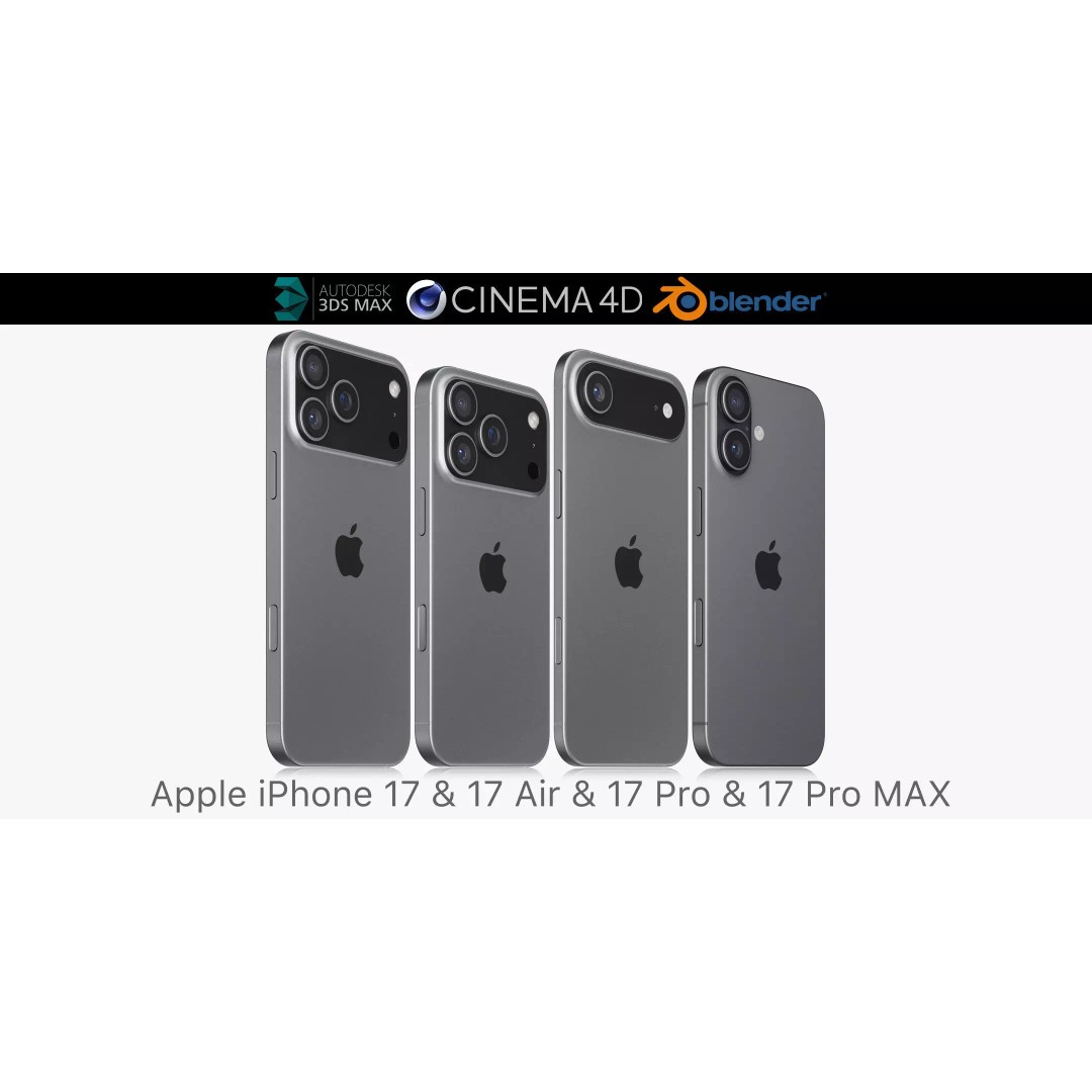 Apple iPhone 17 3D Model – Realistic Smartphone Asset, PBR, Multiple Formats - View 2