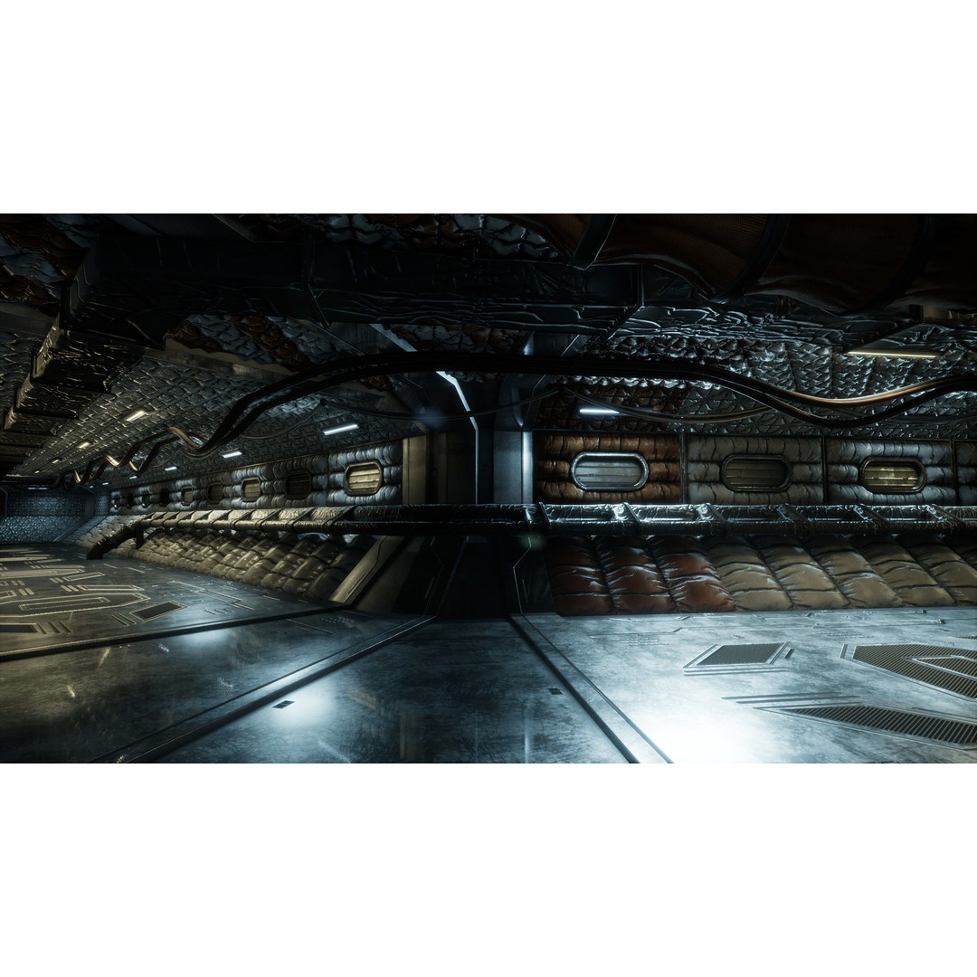Modular Sci-Fi Corridor 3D Model – Low Poly Game Asset, FBX, PBR Textures - View 3