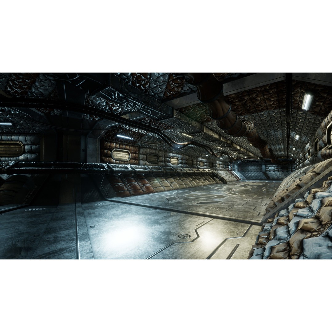 Modular Sci-Fi Corridor 3D Model – Low Poly Game Asset, FBX, PBR Textures - View 4