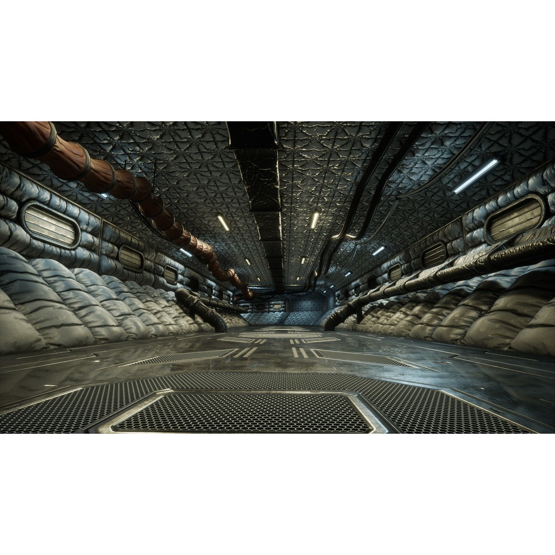 Modular Sci-Fi Corridor 3D Model – Low Poly Game Asset, FBX, PBR Textures - View 6