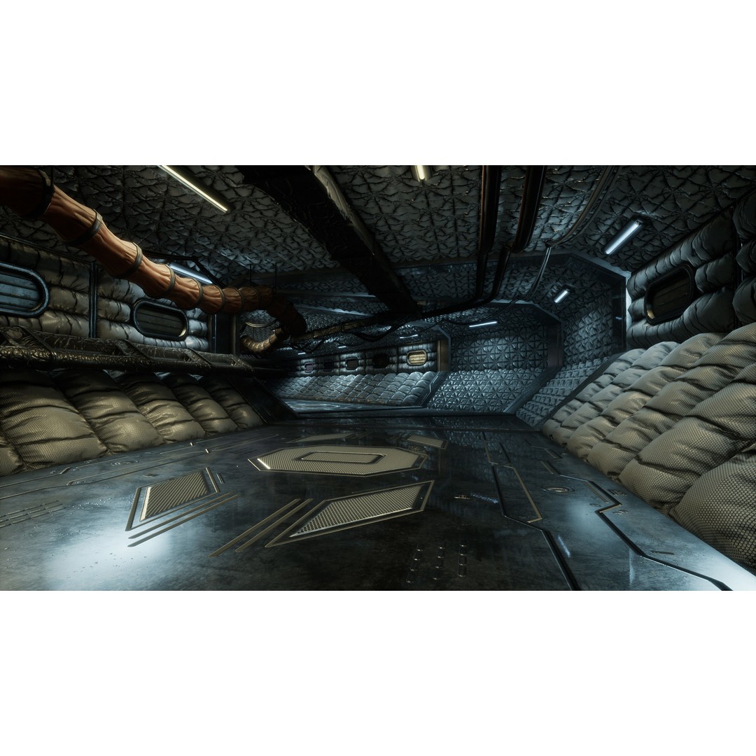 Modular Sci-Fi Corridor 3D Model – Low Poly Game Asset, FBX, PBR Textures - View 7