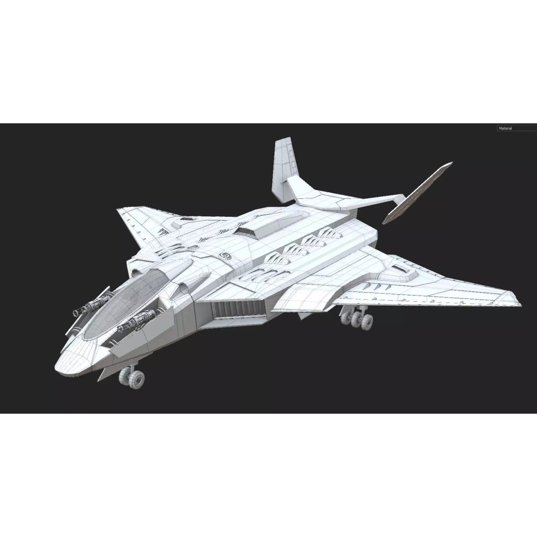Jet Fighter 3D Model – Low Poly Game Ready Aircraft, FBX, Blender