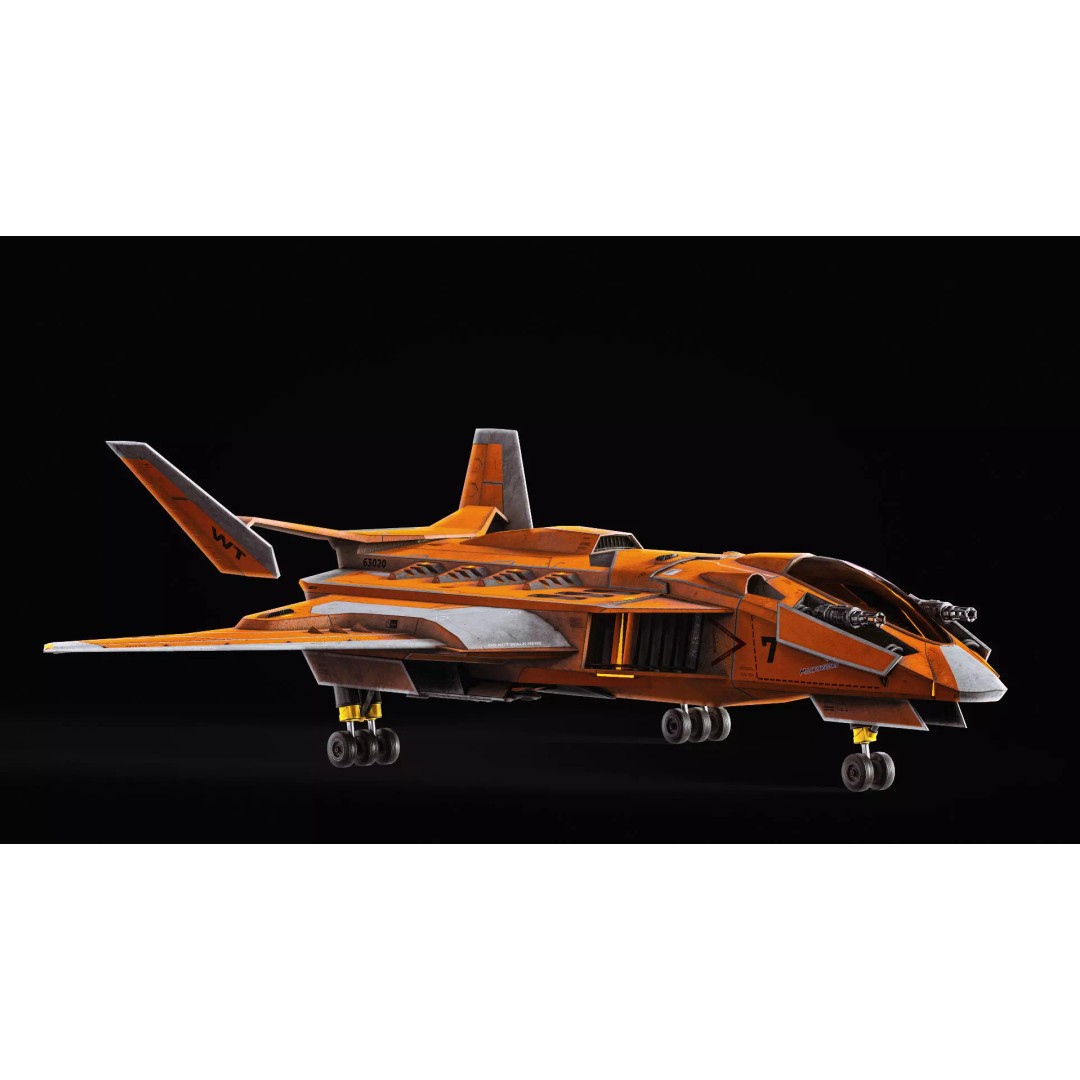 Jet Fighter 3D Model – Low Poly Game Ready Aircraft, FBX, Blender - View 10