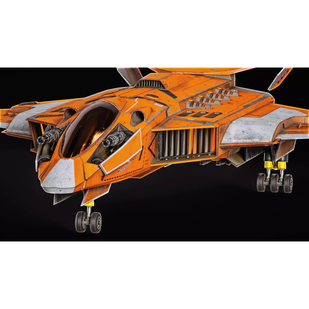 Jet Fighter 3D Model – Low Poly Game Ready Aircraft, FBX, Blender - View 2