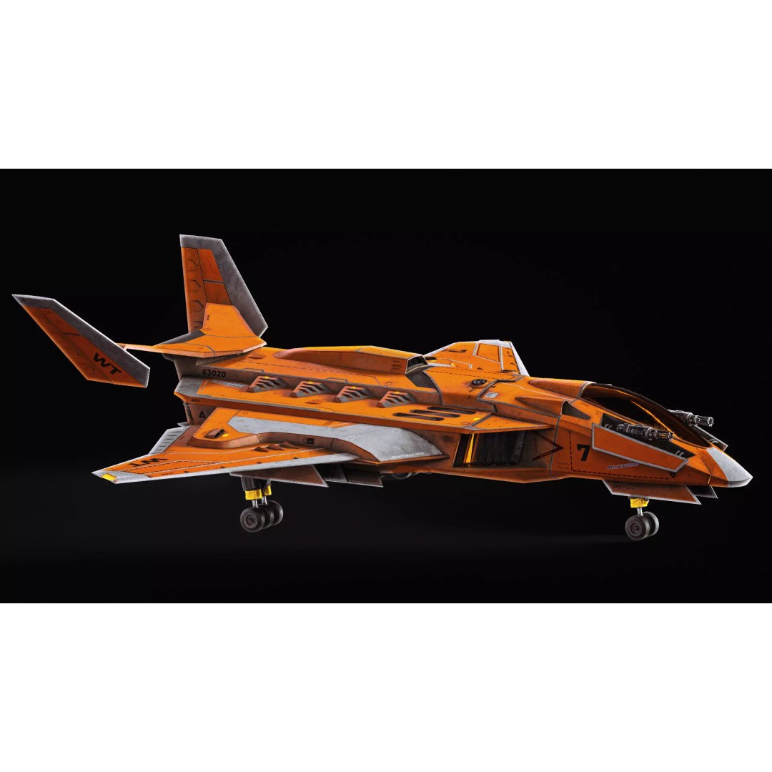 Jet Fighter 3D Model – Low Poly Game Ready Aircraft, FBX, Blender - View 6