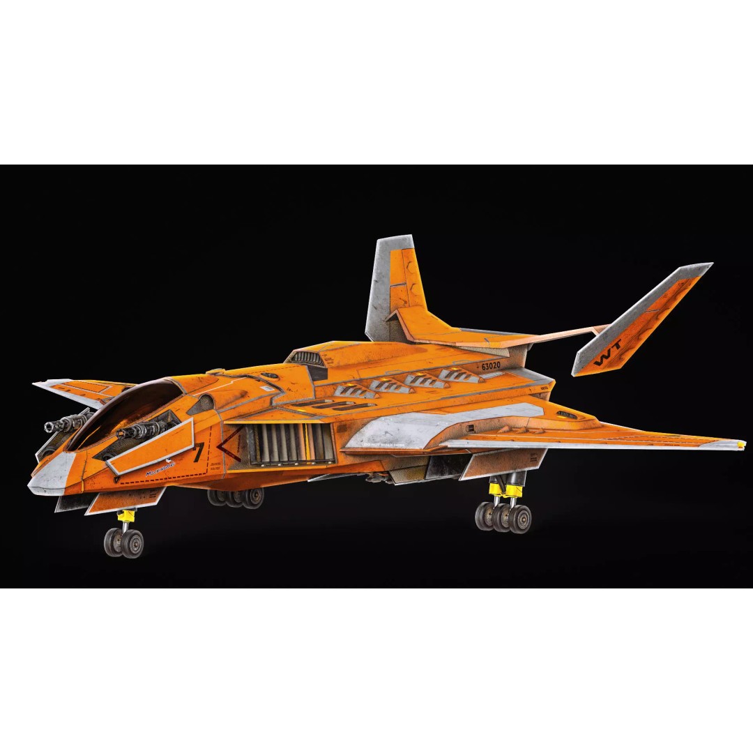 Jet Fighter 3D Model – Low Poly Game Ready Aircraft, FBX, Blender - View 7