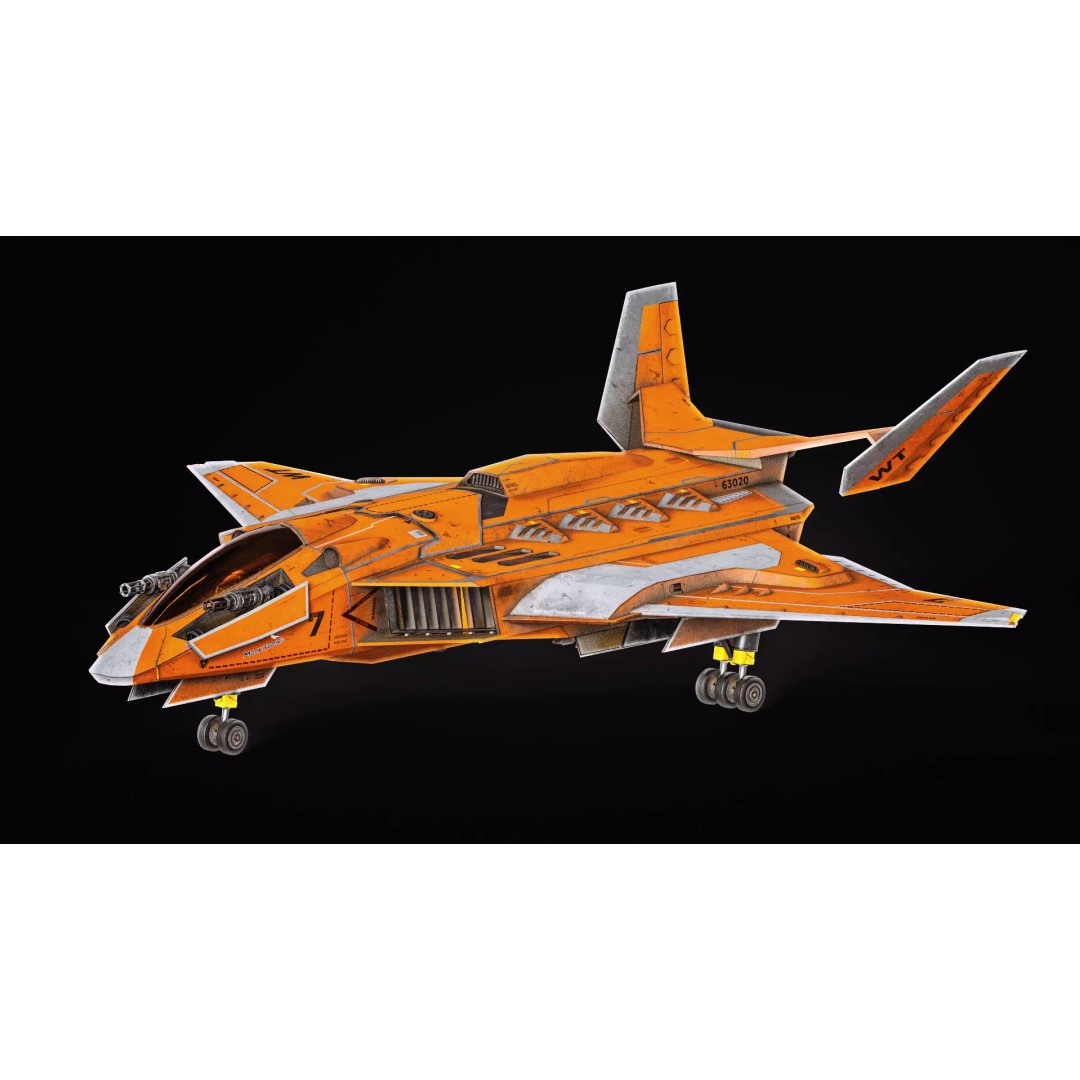 Jet Fighter 3D Model – Low Poly Game Ready Aircraft, FBX, Blender - View 8