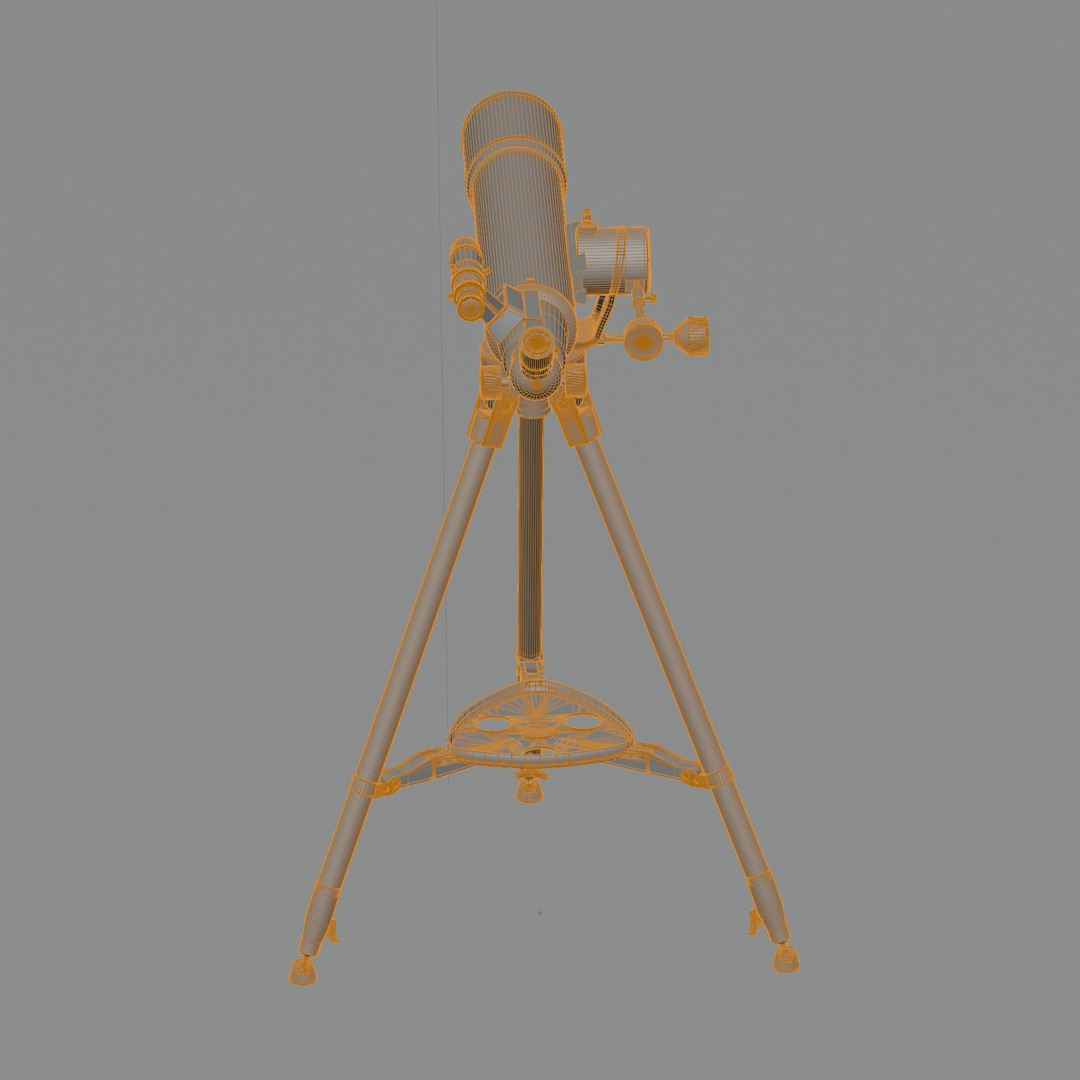 Telescope 3D Model – Low Poly PBR Asset for Games and Education