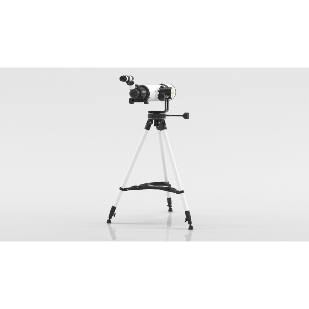 Telescope 3D Model – Low Poly PBR Asset for Games and Education - View 10
