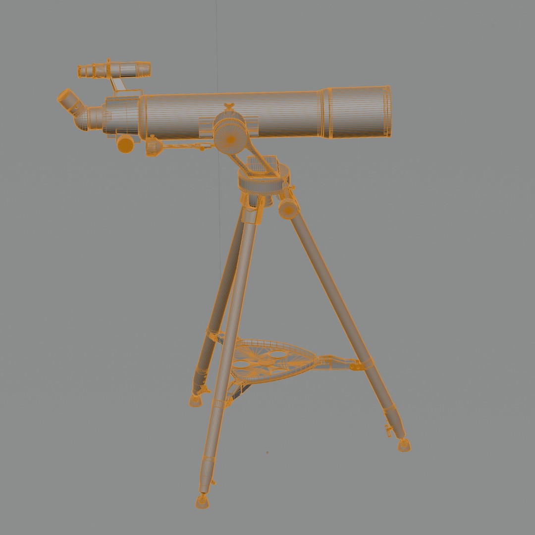 Telescope 3D Model – Low Poly PBR Asset for Games and Education - View 21