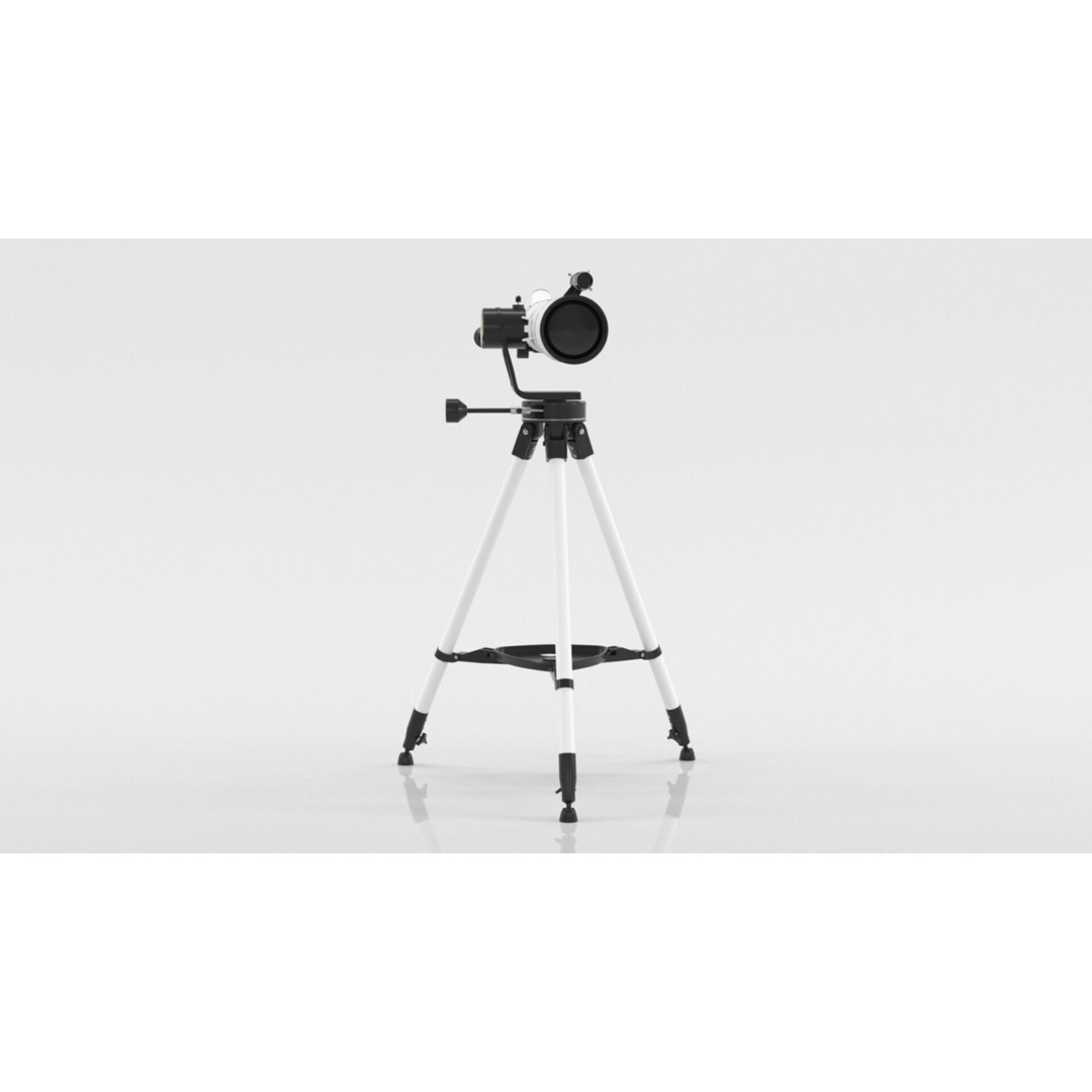 Telescope 3D Model – Low Poly PBR Asset for Games and Education - View 4