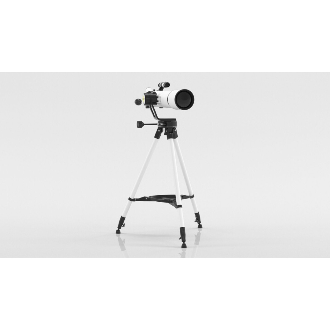 Telescope 3D Model – Low Poly PBR Asset for Games and Education - View 5