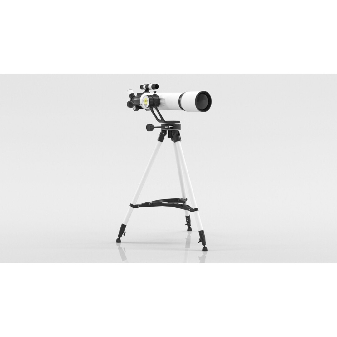 Telescope 3D Model – Low Poly PBR Asset for Games and Education - View 6