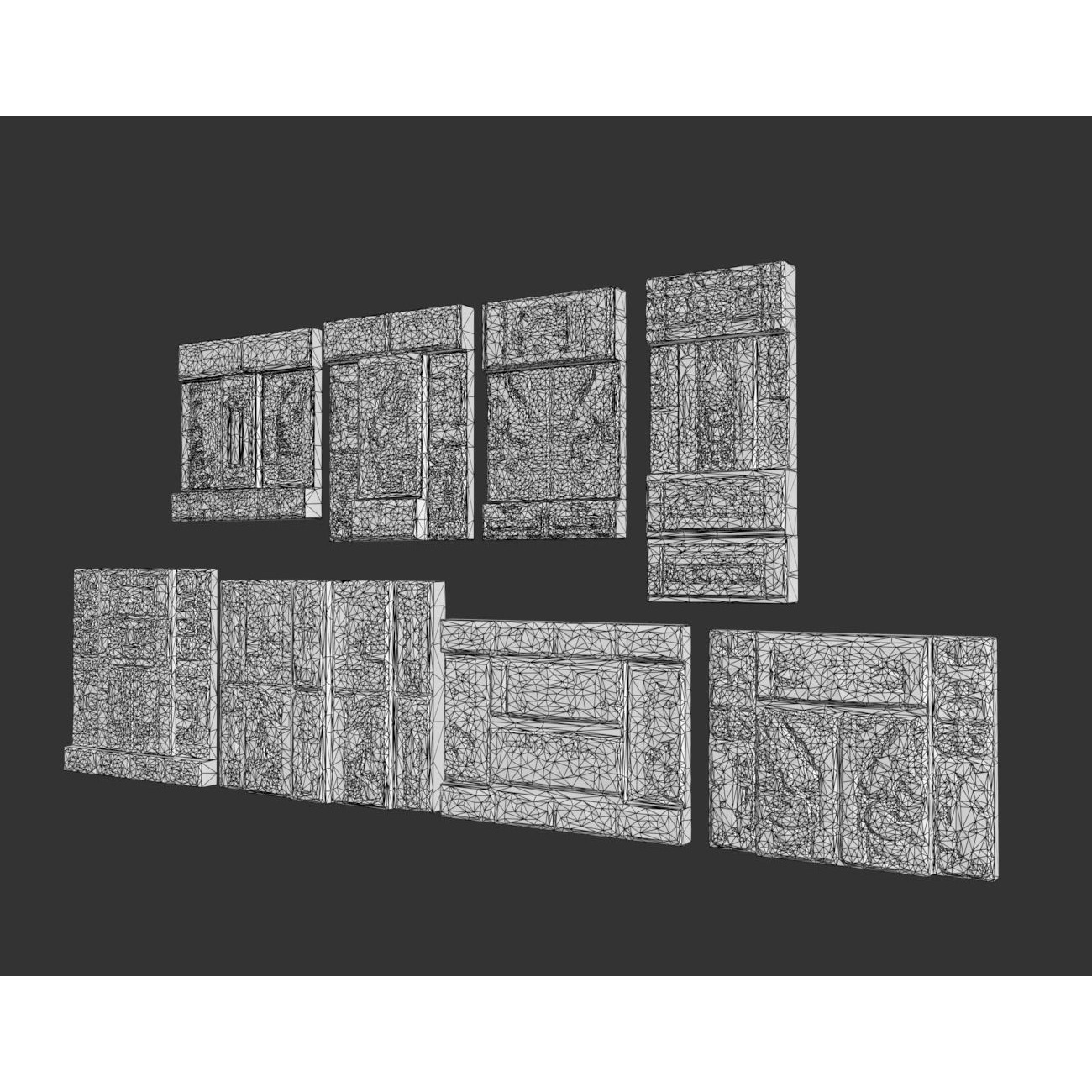 Mayan Temple Walls - Low-Poly Game-Ready 3D Model