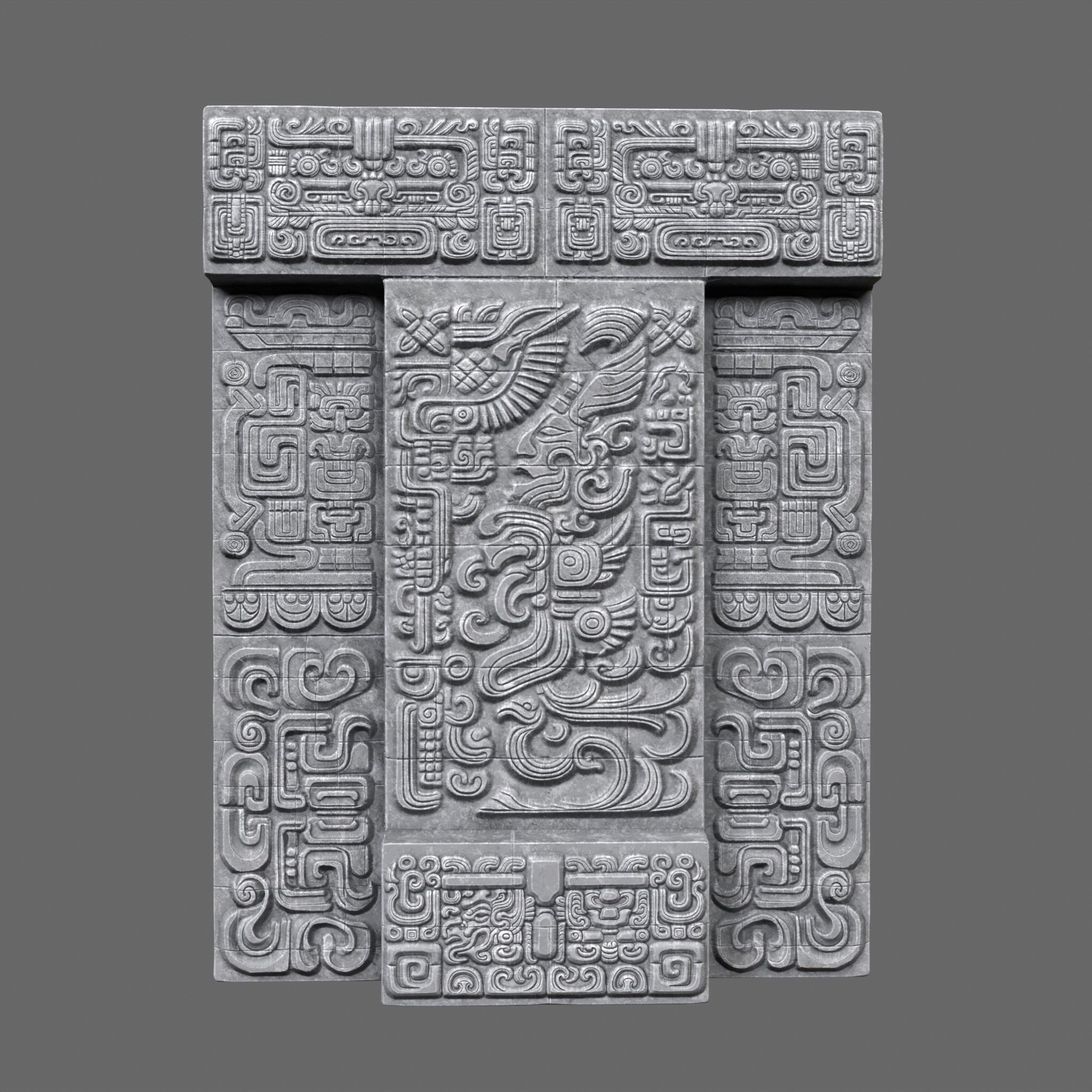 Mayan Temple Walls - Low-Poly Game-Ready 3D Model - View 11