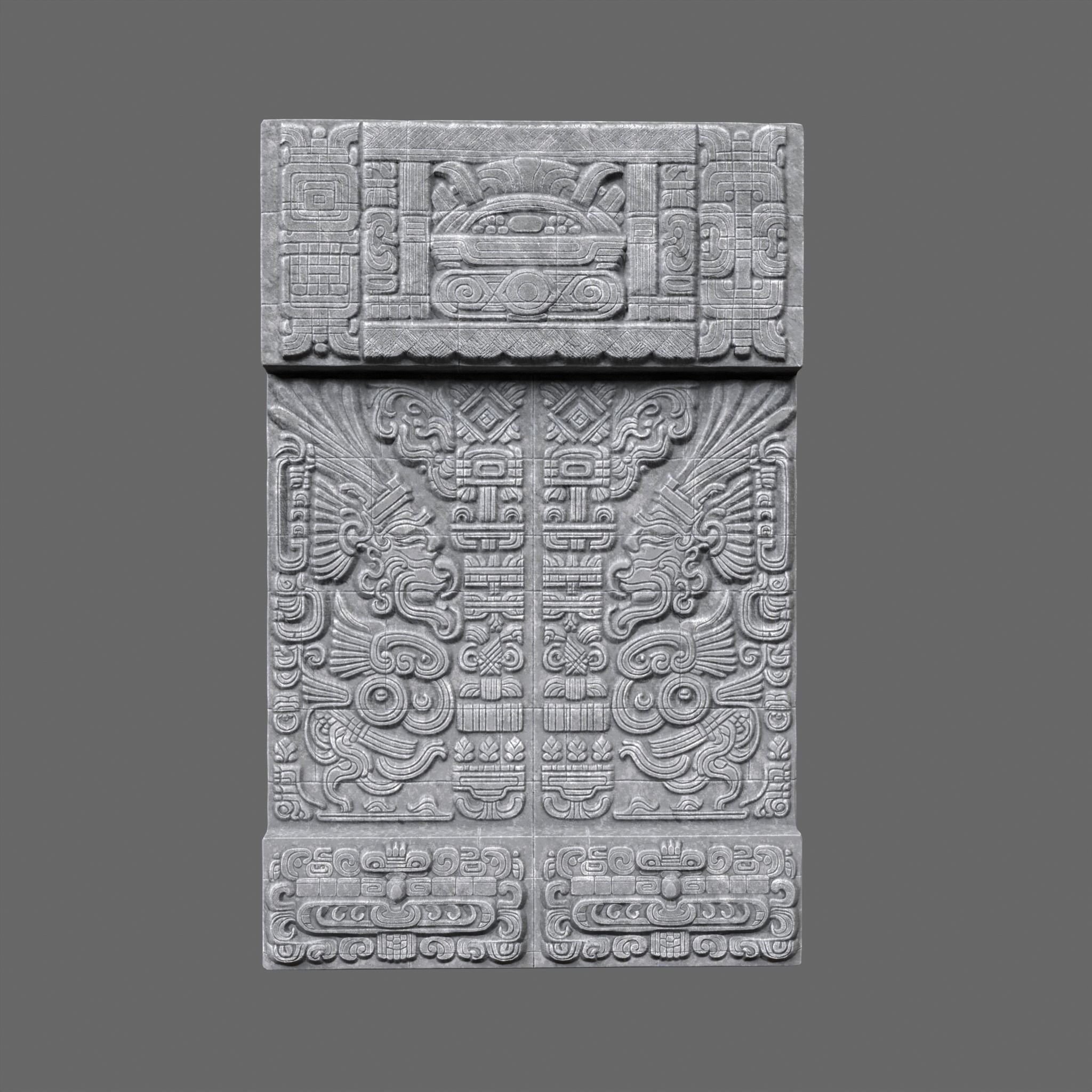 Mayan Temple Walls - Low-Poly Game-Ready 3D Model - View 17