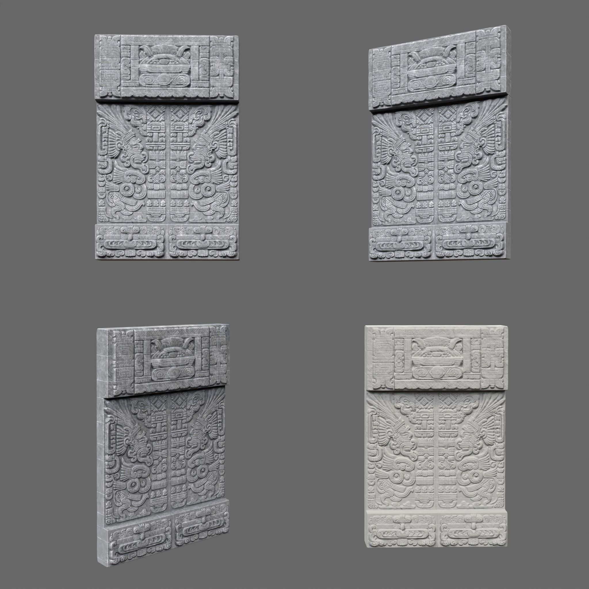 Mayan Temple Walls - Low-Poly Game-Ready 3D Model - View 18