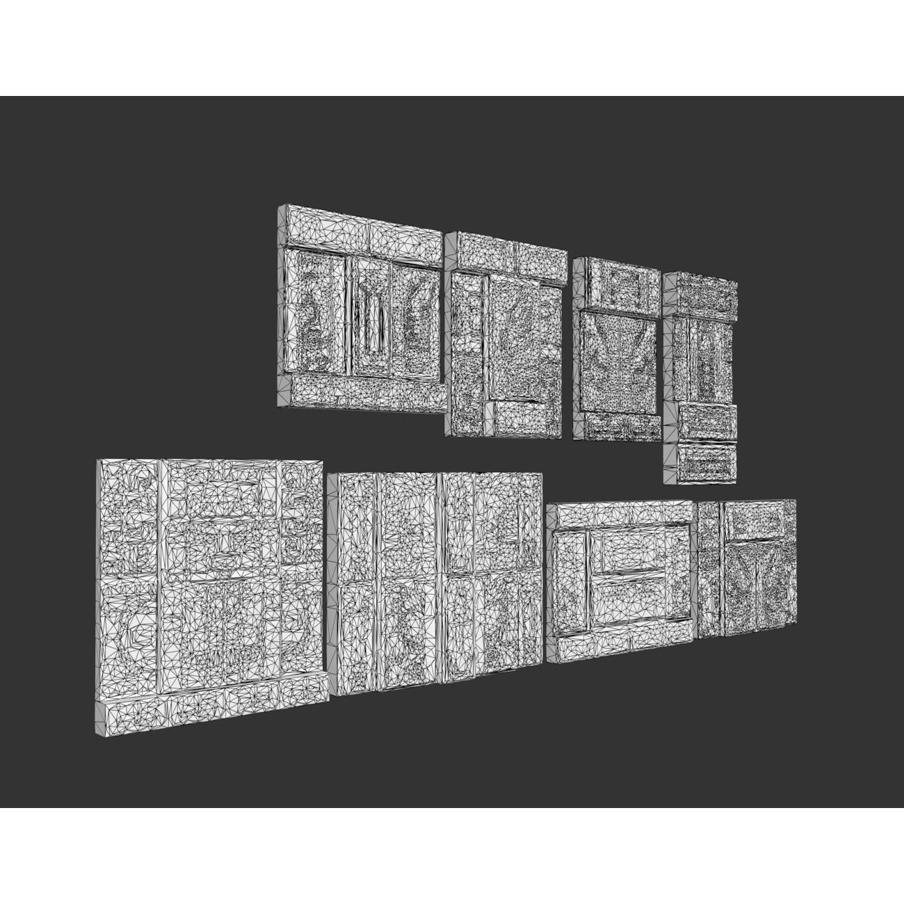 Mayan Temple Walls - Low-Poly Game-Ready 3D Model - View 22