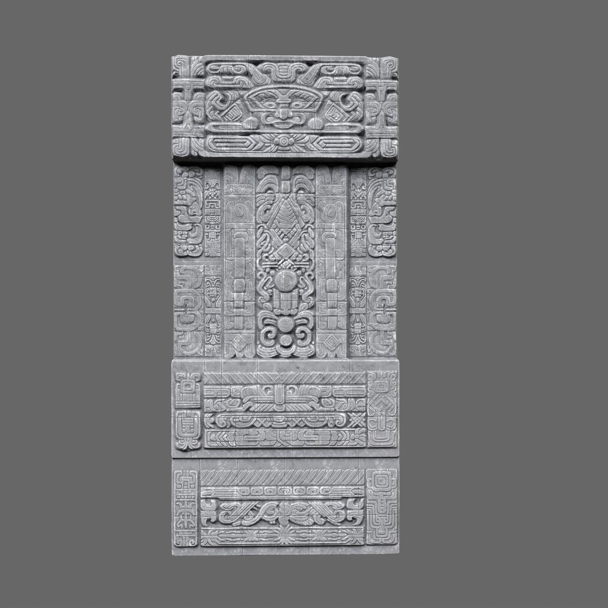 Mayan Temple Walls - Low-Poly Game-Ready 3D Model - View 5
