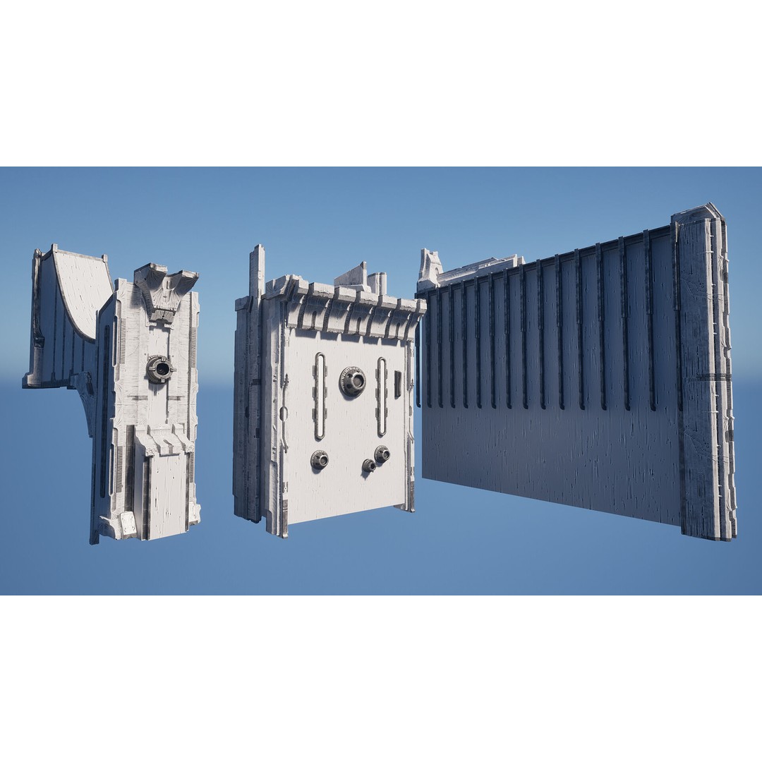 Alien Architecture 3D Model – Low Poly Sci-Fi Structures, FBX - View 13