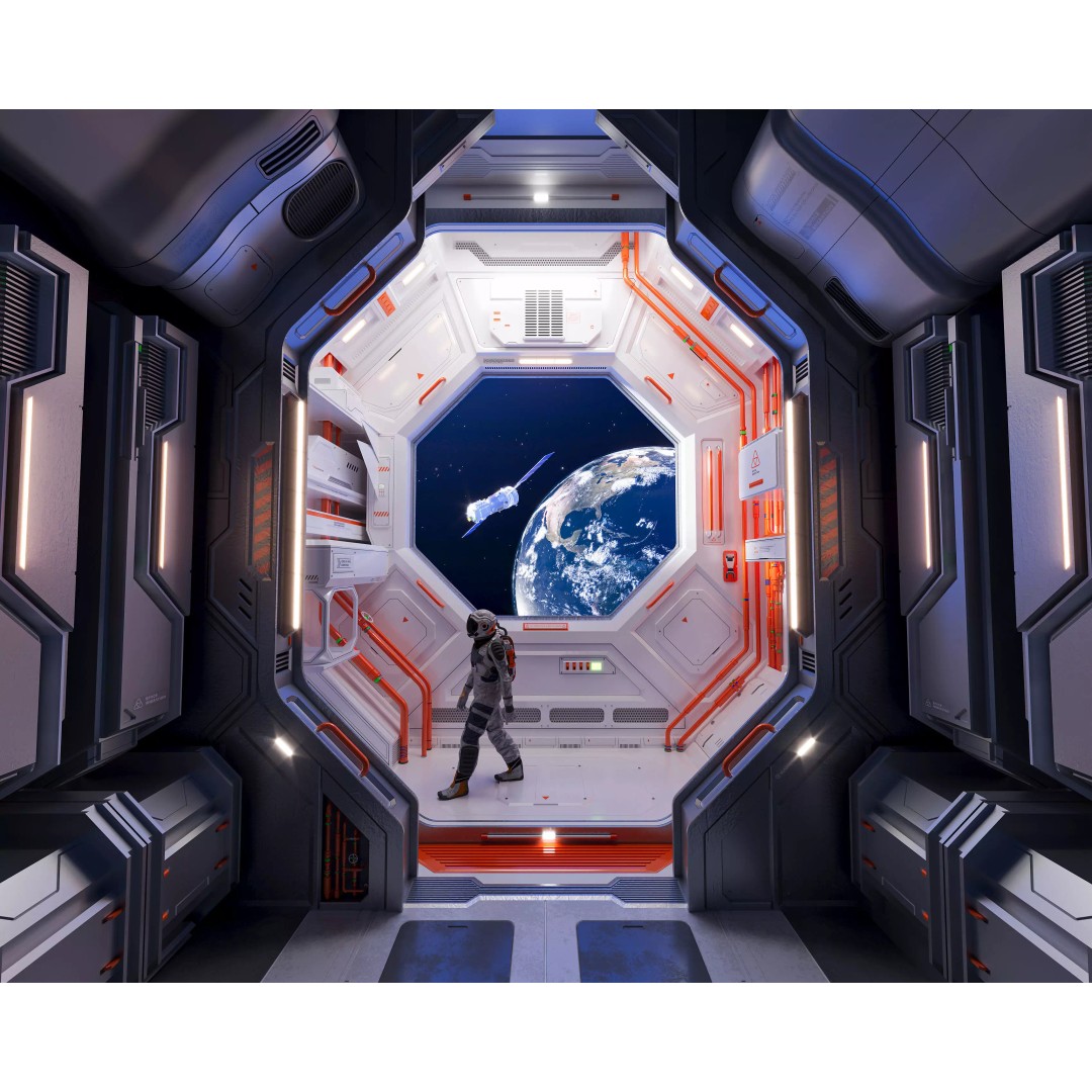 Modular Sci-Fi Spaceship Interior 3D Model – PBR Textures, FBX, OBJ - View 2