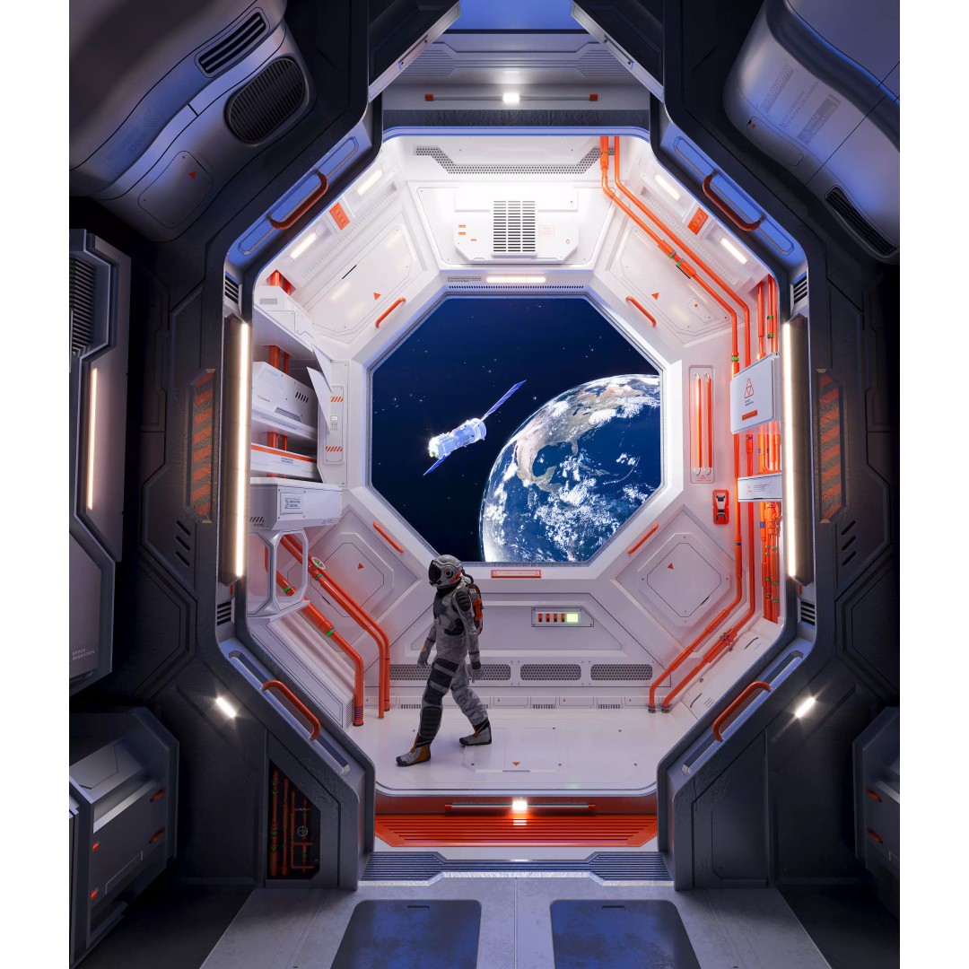 Modular Sci-Fi Spaceship Interior 3D Model – PBR Textures, FBX, OBJ - View 6