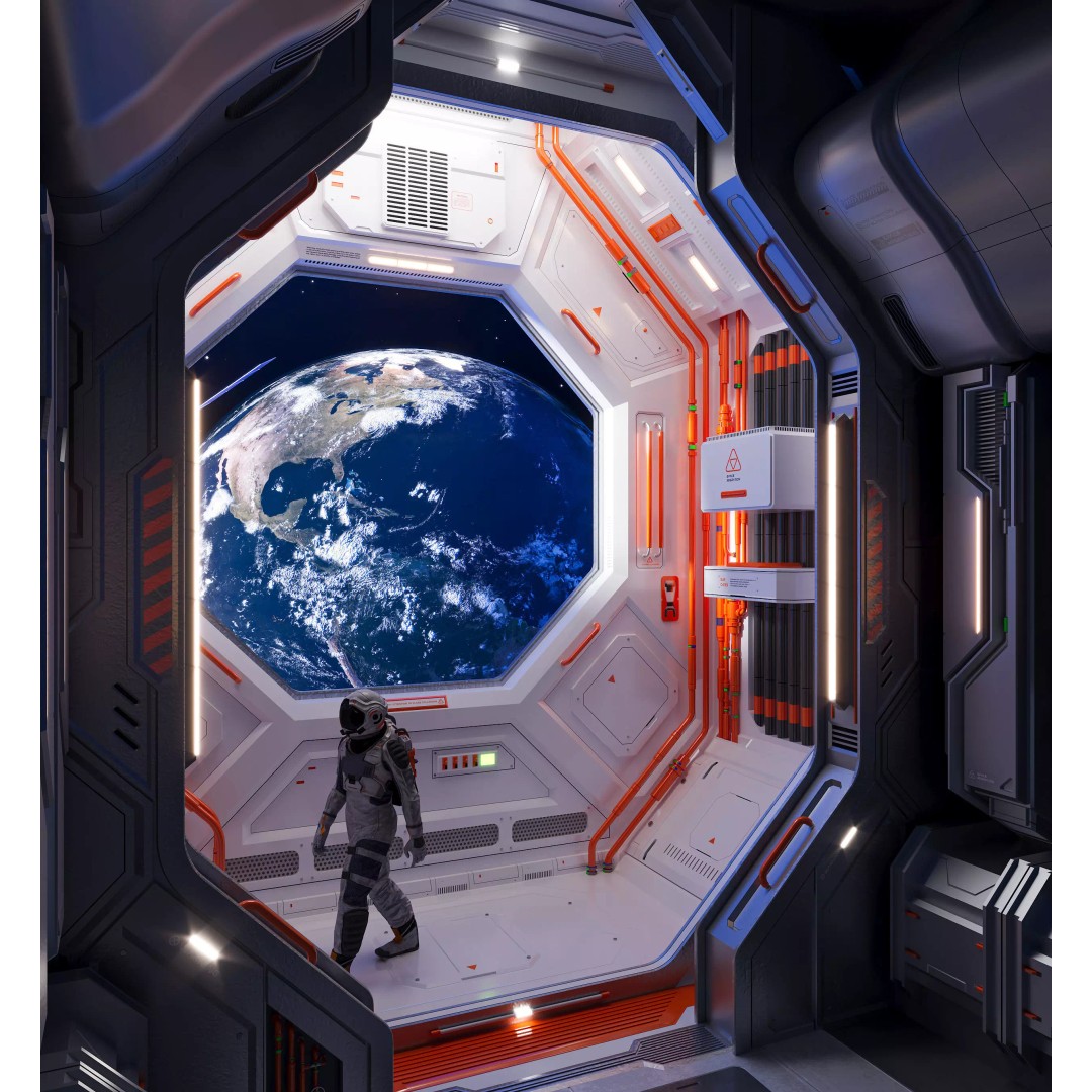 Modular Sci-Fi Spaceship Interior 3D Model – PBR Textures, FBX, OBJ - View 7
