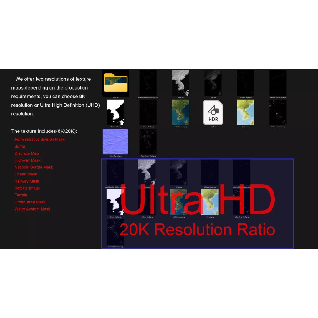 Korean Peninsula Map 3D Model – Realistic Satellite Terrain, FBX, OBJ