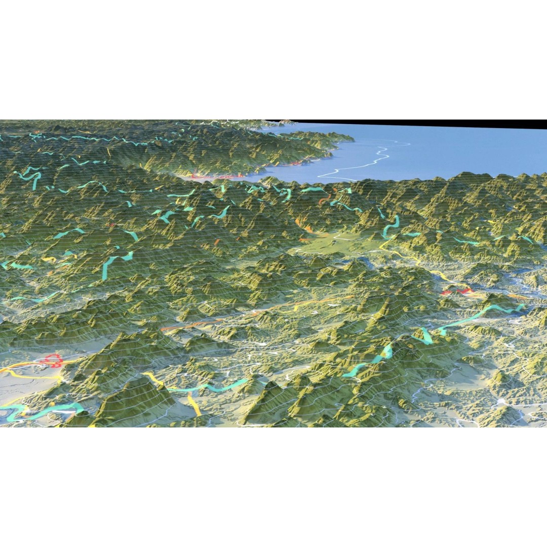 Korean Peninsula Map 3D Model – Realistic Satellite Terrain, FBX, OBJ - View 18