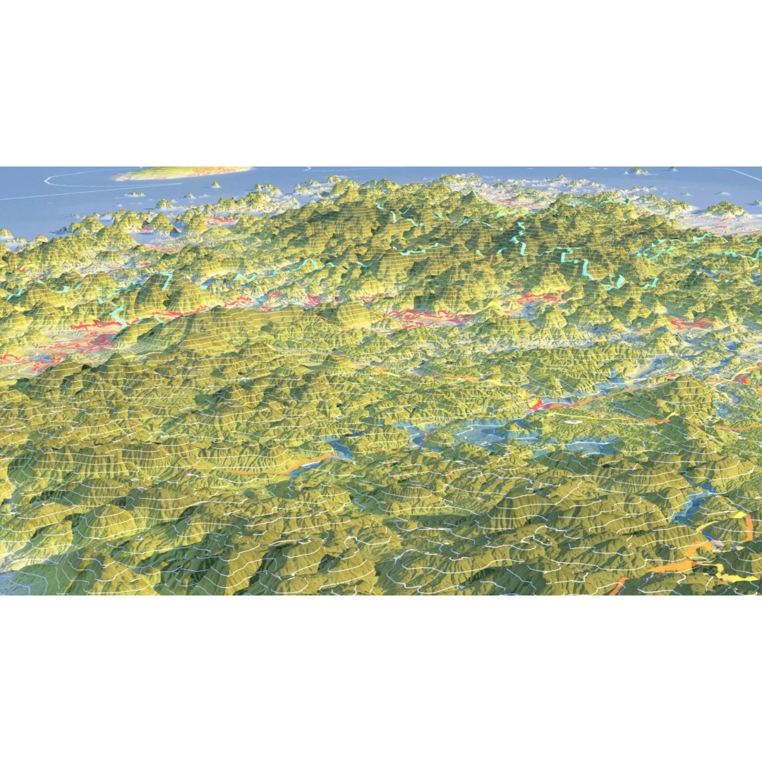 Korean Peninsula Map 3D Model – Realistic Satellite Terrain, FBX, OBJ - View 19
