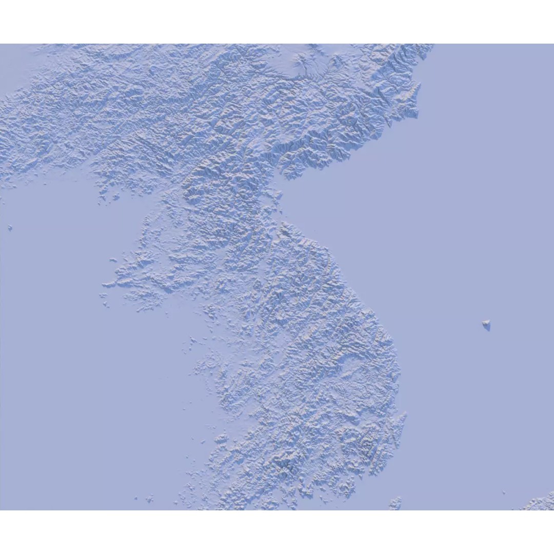 Korean Peninsula Map 3D Model – Realistic Satellite Terrain, FBX, OBJ - View 21