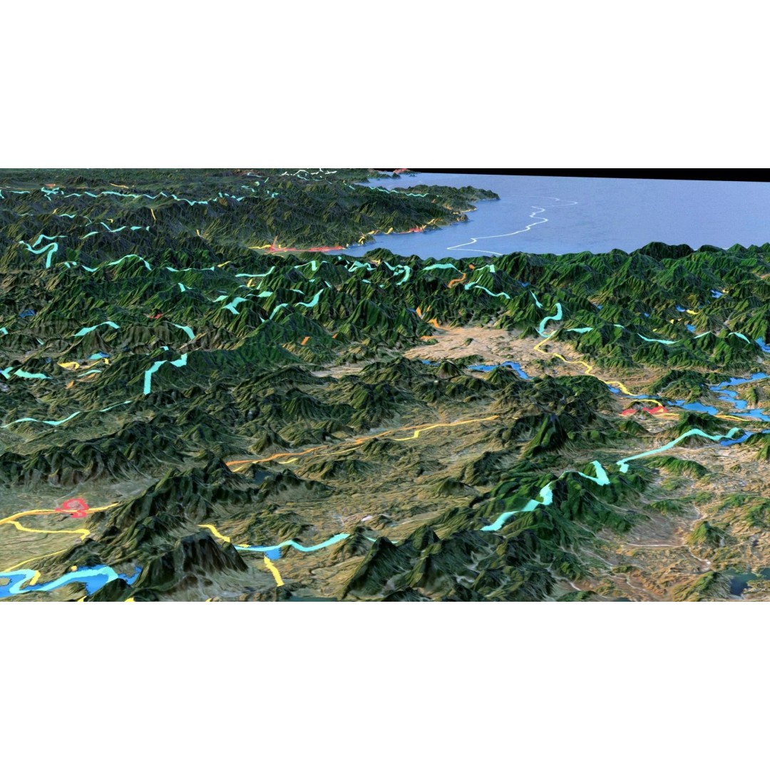 Korean Peninsula Map 3D Model – Realistic Satellite Terrain, FBX, OBJ - View 9