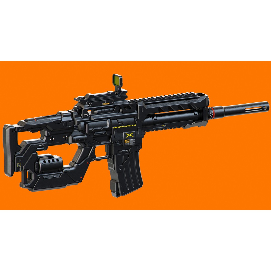 Sci-Fi Rifles 3D Model – Kitbash Weapons for Games, OBJ & FBX