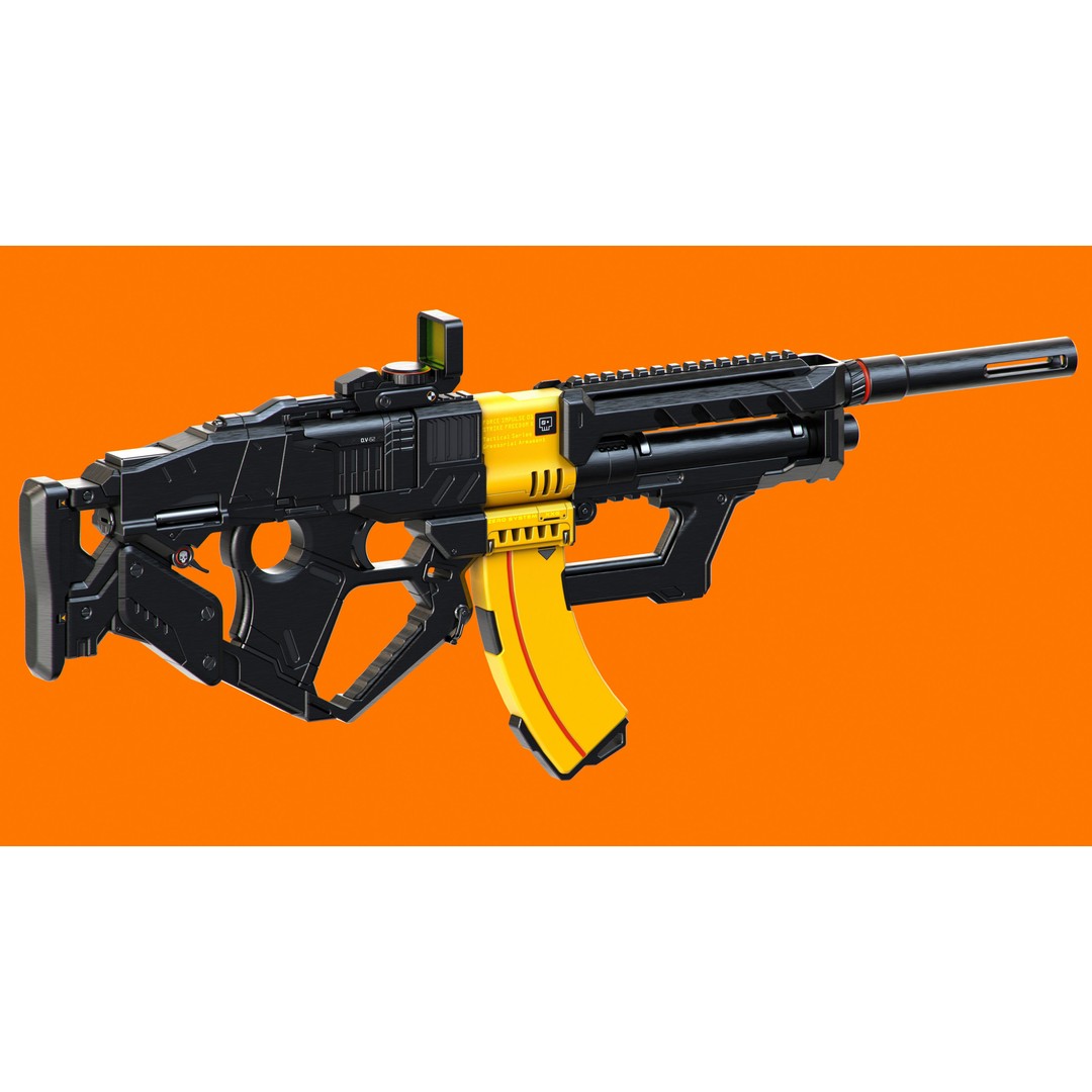 Sci-Fi Rifles 3D Model – Kitbash Weapons for Games, OBJ & FBX - View 4