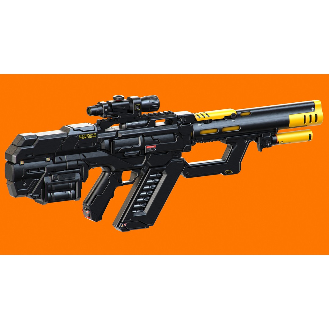 Sci-Fi Rifles 3D Model – Kitbash Weapons for Games, OBJ & FBX - View 5