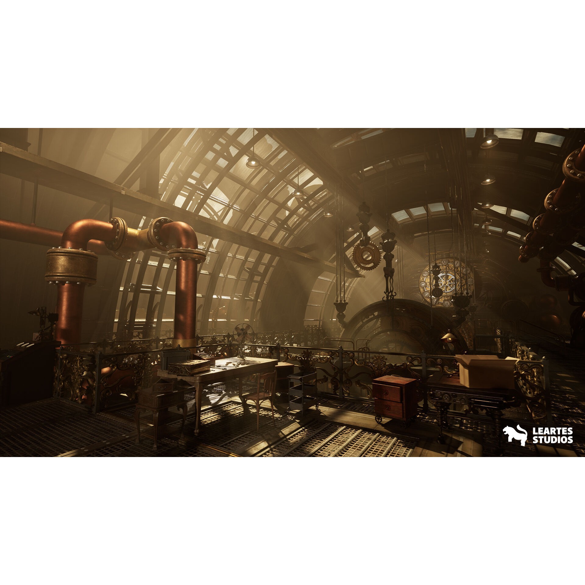 Steampunk Clock Factory - Low-Poly Game-Ready 3D Model - View 6