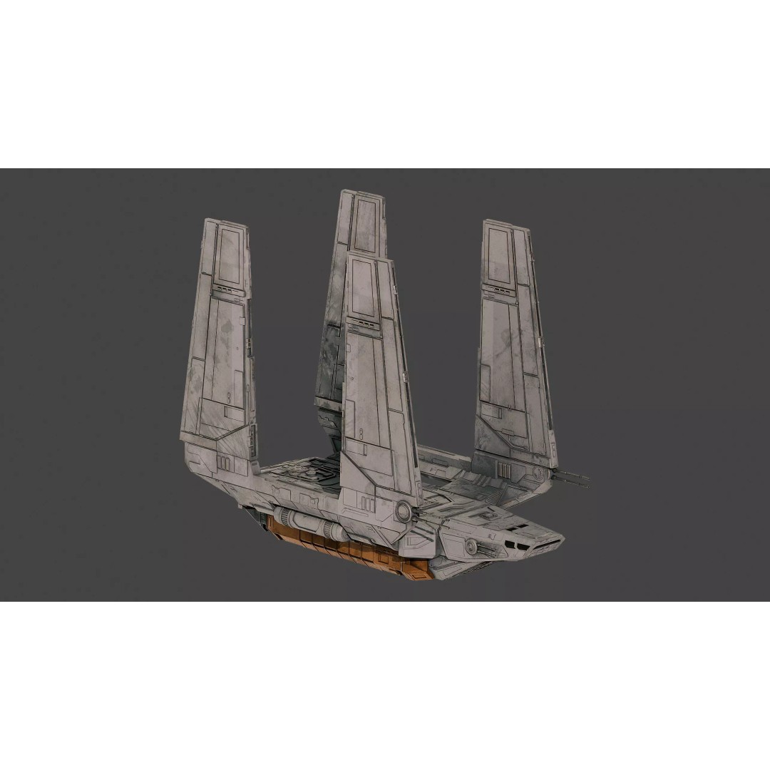 Zeta-class Imperial Shuttle 3D Model – PBR Game-Ready FBX Asset - View 2
