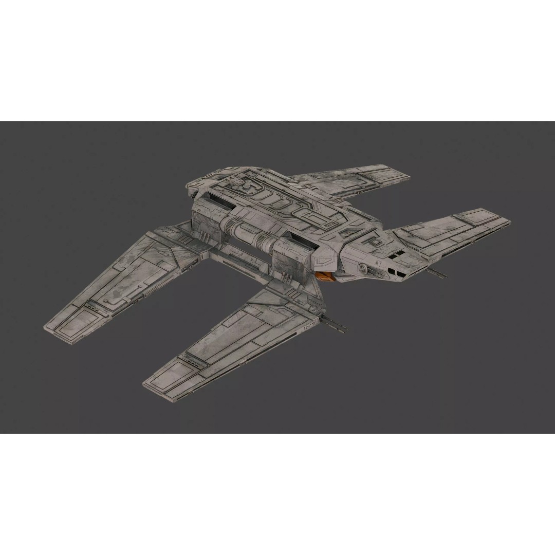 Zeta-class Imperial Shuttle 3D Model – PBR Game-Ready FBX Asset - View 3