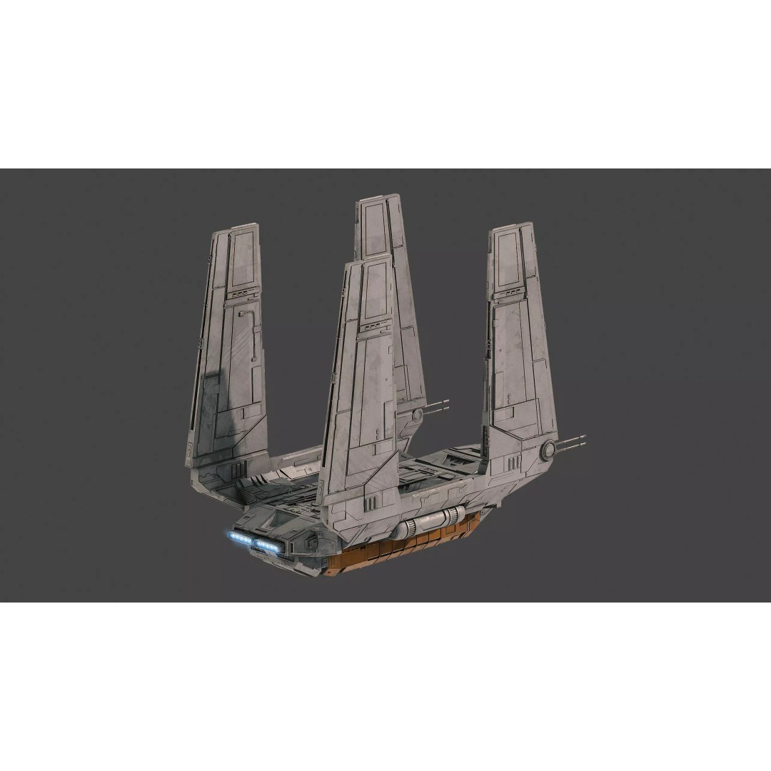 Zeta-class Imperial Shuttle 3D Model – PBR Game-Ready FBX Asset - View 4