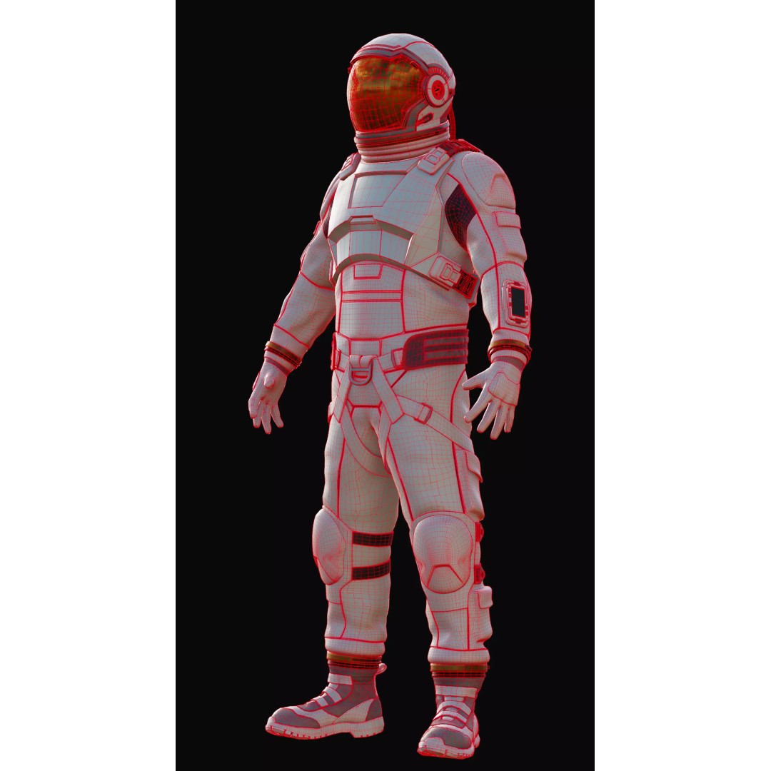 NASA White Spacesuit Concept 3D Model – Realistic Sci-Fi Design, FBX, OBJ - View 10