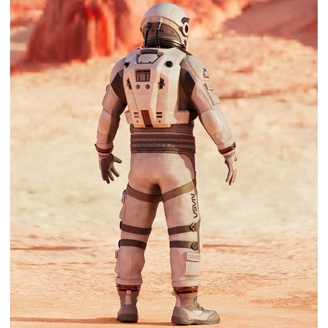 NASA White Spacesuit Concept 3D Model – Realistic Sci-Fi Design, FBX, OBJ - View 4