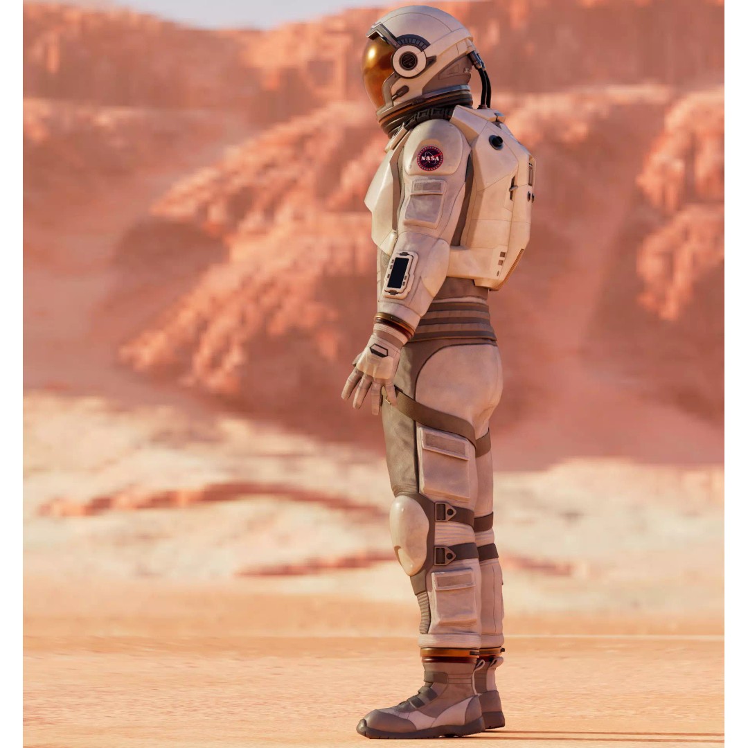 NASA White Spacesuit Concept 3D Model – Realistic Sci-Fi Design, FBX, OBJ - View 5