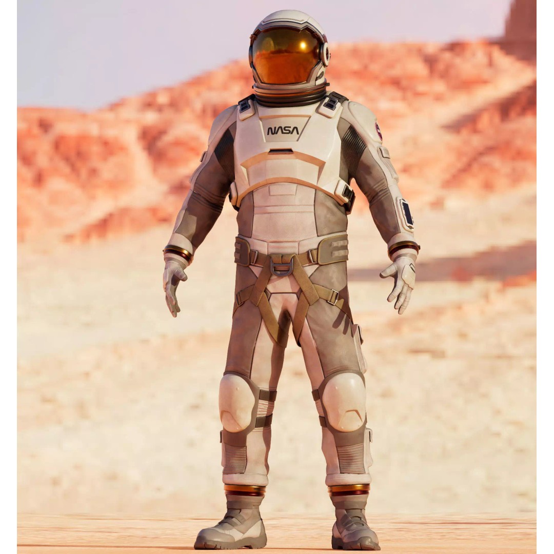 NASA White Spacesuit Concept 3D Model – Realistic Sci-Fi Design, FBX, OBJ - View 6