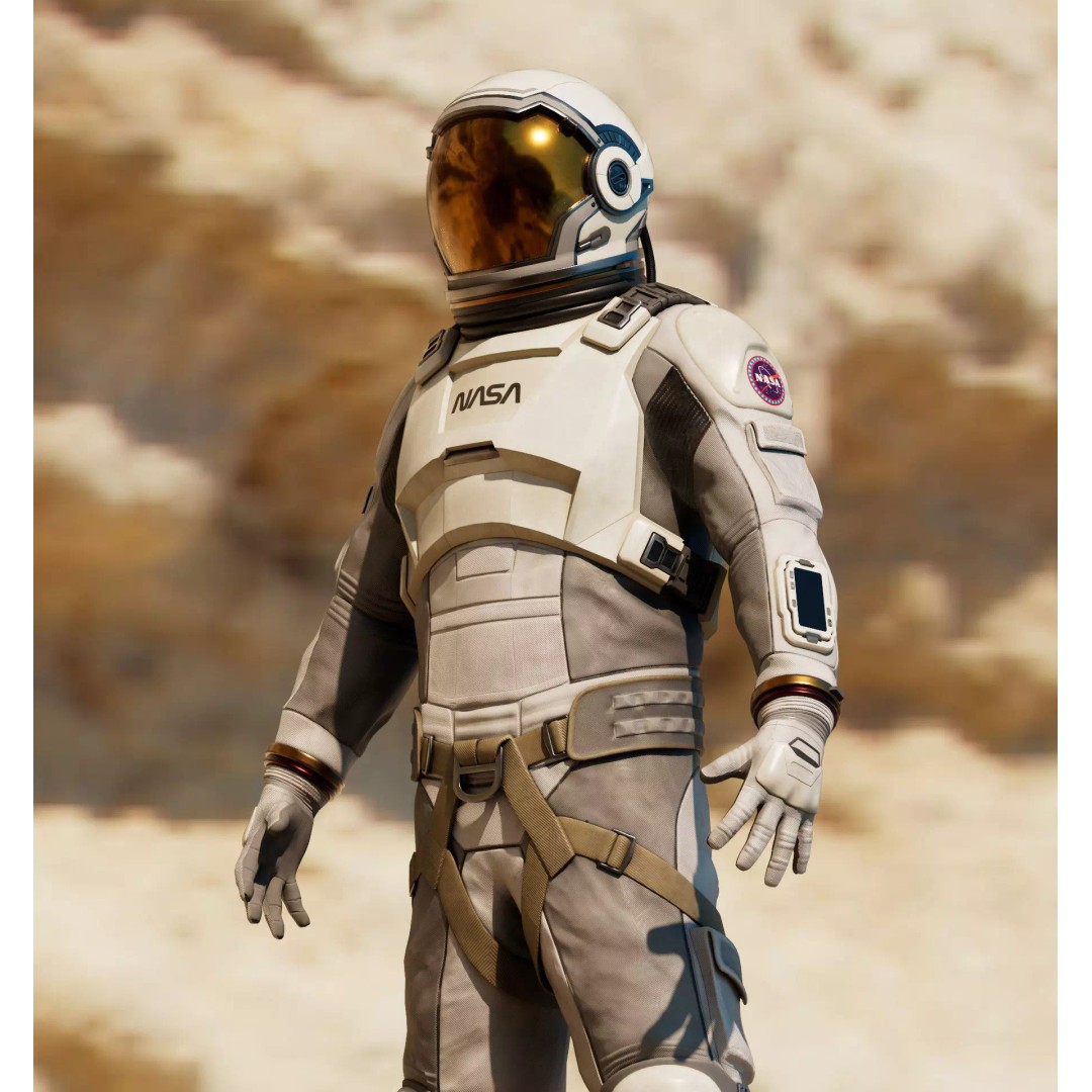 NASA White Spacesuit Concept 3D Model – Realistic Sci-Fi Design, FBX, OBJ - View 7